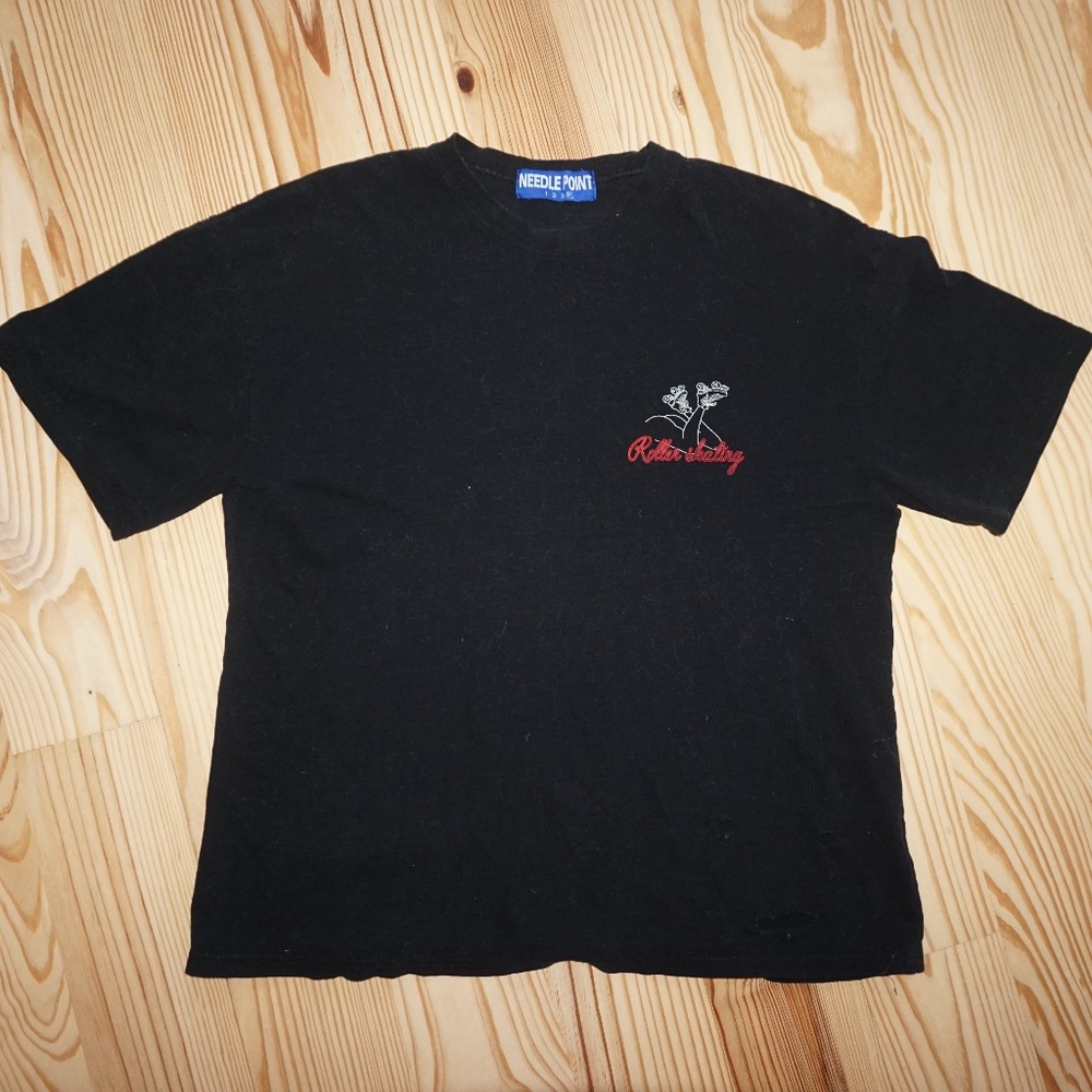Needle Point Roller Skating Graphic T-Shirt Large